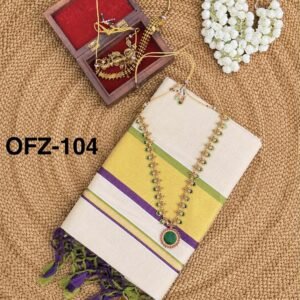 Rematha: Border checks Golden Tissue saree