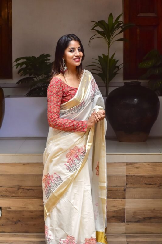 Pooram saree : Embroidered cotton Saree - Image 6