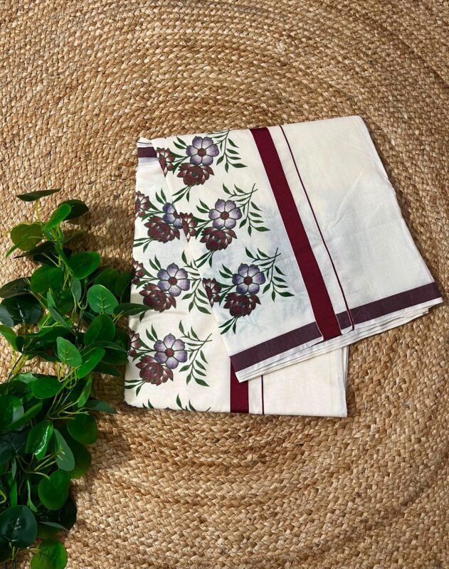 Pushpam- Floral cotton saree