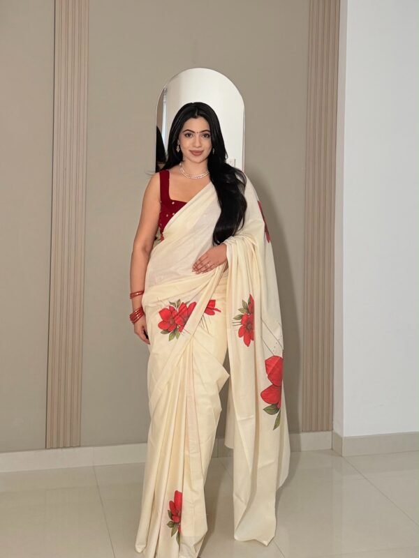 Red Blossom : Pure cotton digital printed - Image 4
