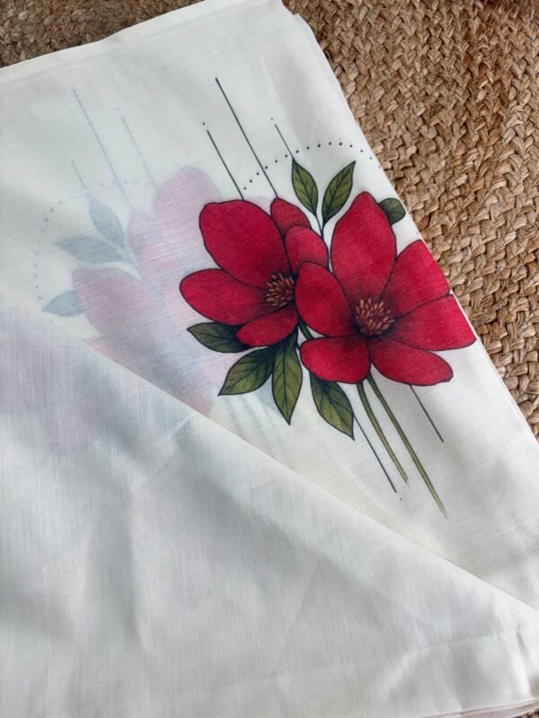 Red Blossom : Pure cotton digital printed - Image 5