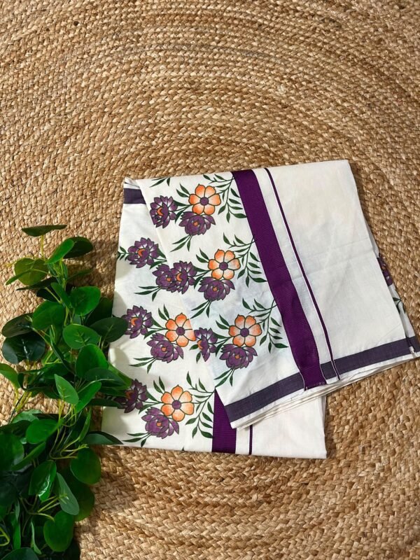 Pushpam- Floral cotton saree - Image 3