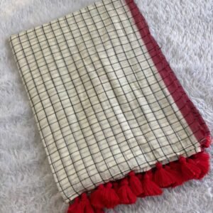 Madurika - Black Checks mul Cotton Saree