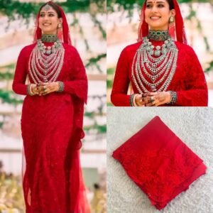 VELORA - Organza Embroidered Saree with Scallop Work