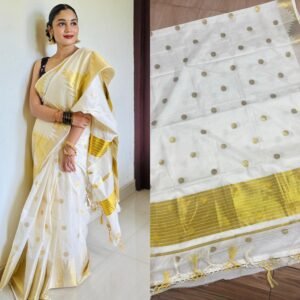 Cotton big temple weave saree