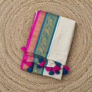 Rani - Kanchi border Mul Cotton  Saree
